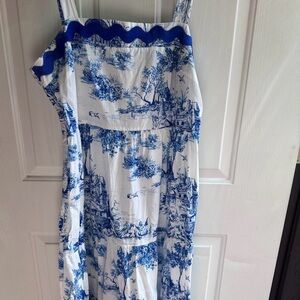 Umgee Blue and White Maxi Dress